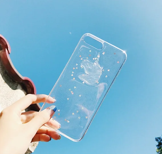 Wixcen корейский 3D чехол для телефона с блестками Iphone 8 прозрачный из ТПУ и животными
