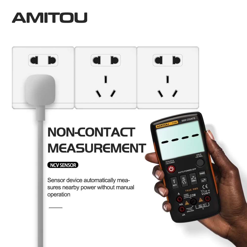 AMITOU T109 мультиметр цифровой 9999 отсчетов транзистор тестер rm409b multimeter esr метр