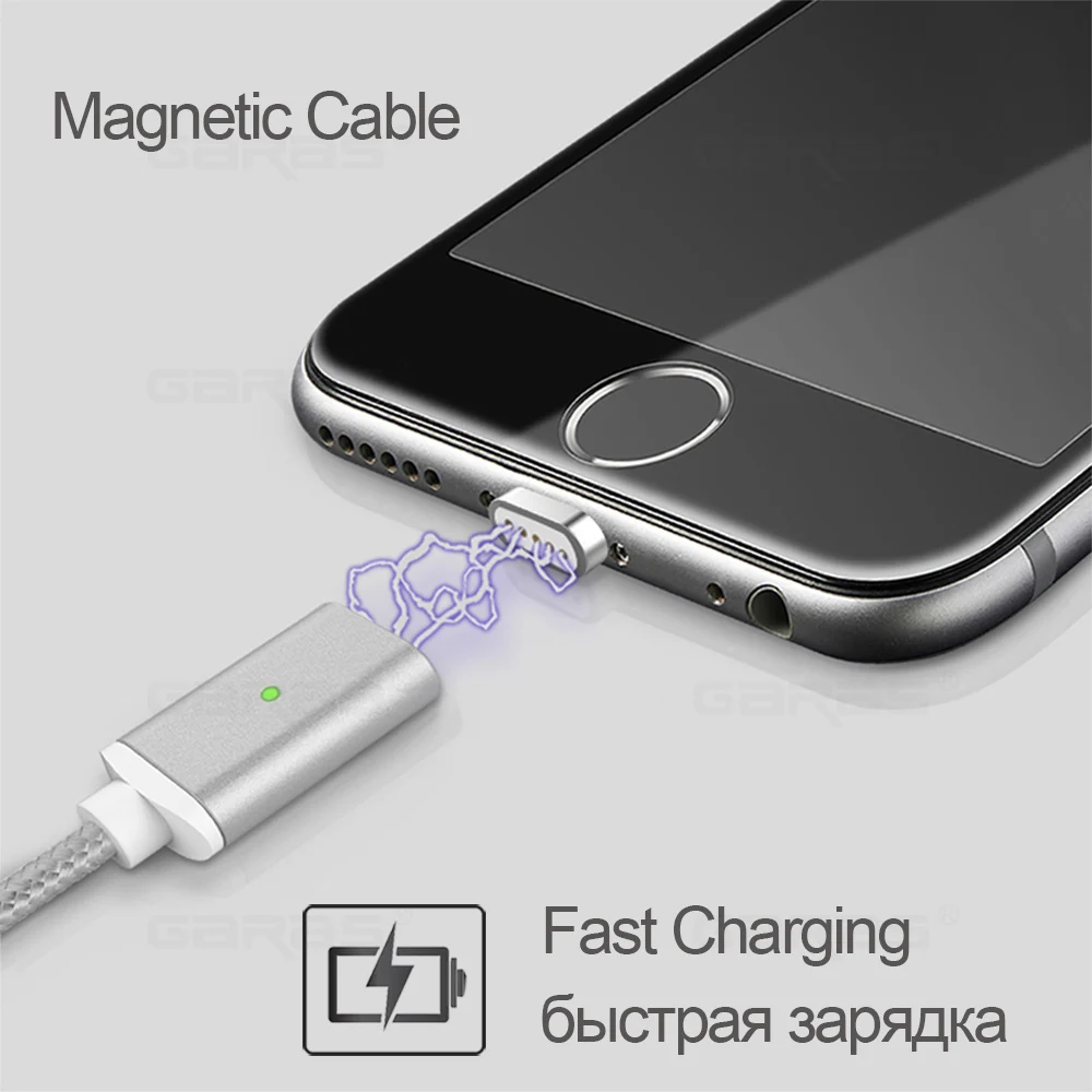 Магнитный кабель GARAS для iphone/Micro USB/type-C, зарядное устройство, адаптер для iphone, магнит, быстрая зарядка, кабели для мобильных телефонов, 2 м