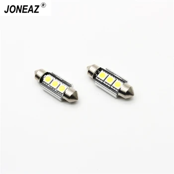 

Joneaz 10PCS C5W DC 12V Bulbs Car Festoon Light Auto Interior Dome Map License Plate Lamps 36mm 39mm LED COB SMD 5050-3 Leds