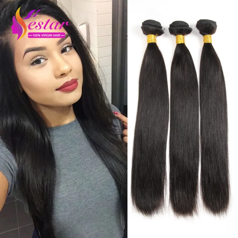 

100%  Perruque Cheveux Humain Straight Peruvian Hair Unprocessed 7A Peruvian Virgin hair Straight Best Peruvian Human Hair Weave