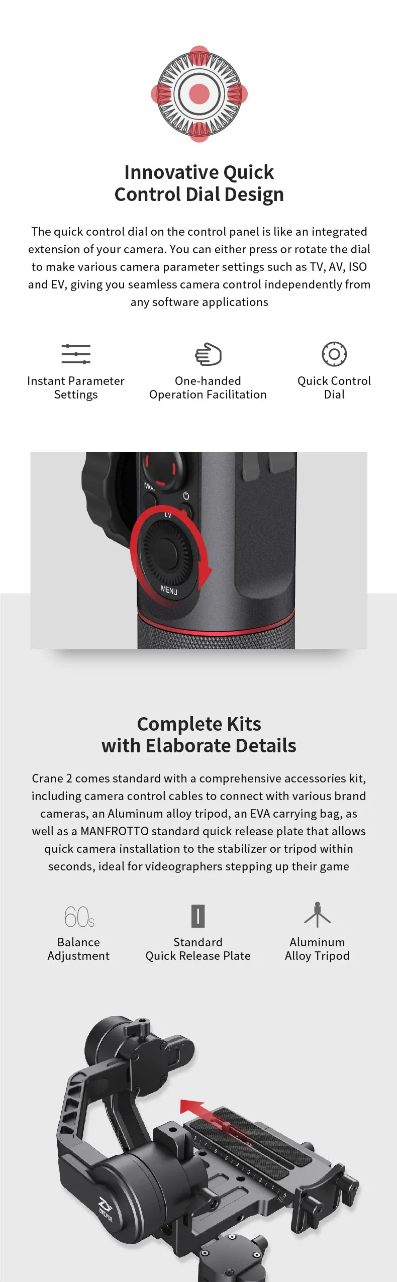 zhiyun Zhi yun Official Crane 2 3-Axis Camera Stabilizer for All Models of DSLR Mirrorless Camera Canon iphone