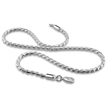 

Fashion sterling silver men Pendant Letter Necklace For Women Men Solid 925 silver Alphabet Charm snake Chain jewelry Charm