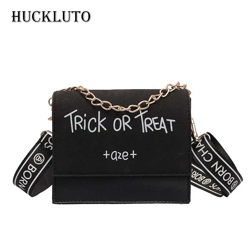 

HuckLuto Brand 2019 New Limited Time Discount Korean Fashion Chain Letter Mini Handbag Leather Women's Shoulder Messenger Bag