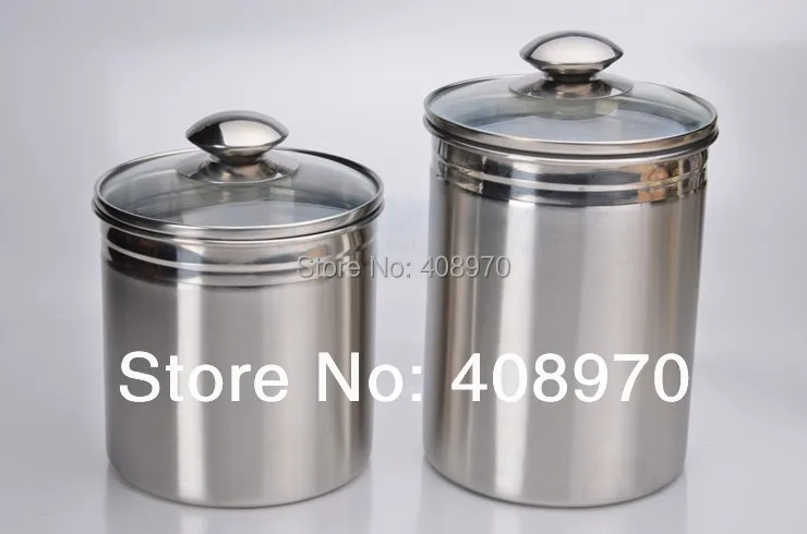 304 stainless steel 2 piece kitchen canister set countertop storage sealed cans with lid in 304 stainless steel 2 piece kitchen canister set countertop storage sealed cans with lid in