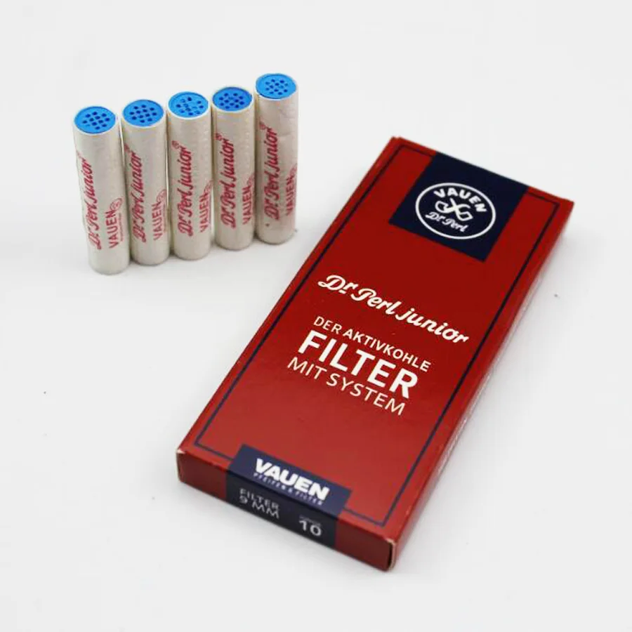 50 Pcs / 5 Box Vauen 9mm Smoking Pipe Filters Disposable Activated Carbon Filter Smoking Tools Accessories