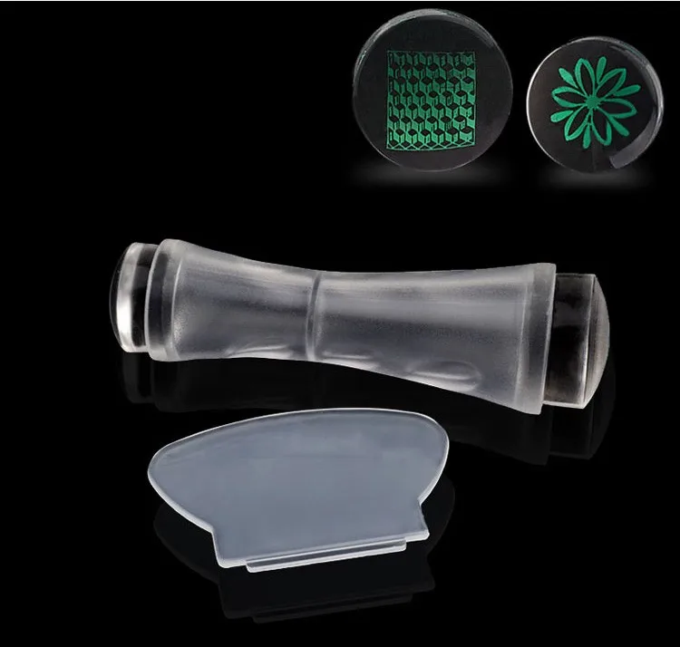 Двойные головки прозрачного желе скребок для ногтей набор силиконовых ногтей штампы для маникюра Лак для стемпинга для DIY штампы для