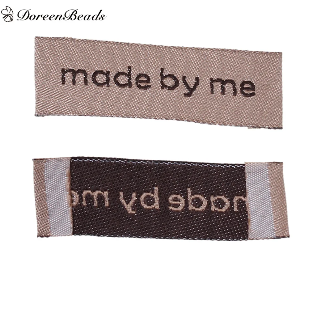 

DoreenBeads 50 PCs Handmade Clothes Bags Terylene Woven Printed Labels DIY Scrapbooking Craft Rectangle made by me