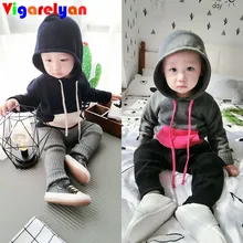 Little Kids Hit-color Knit Sweater Hoodies 100% Cotton Outerwear Spring Children Clothings Baby Boys/Girls Casual Sweatshirts
