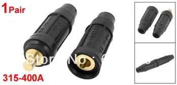 

1 Pair Rubber Wire Plug 18mm 0.7" Inside Dia Cable Joint Welder Plugs Welding Connector Adapter Black Gold Tone