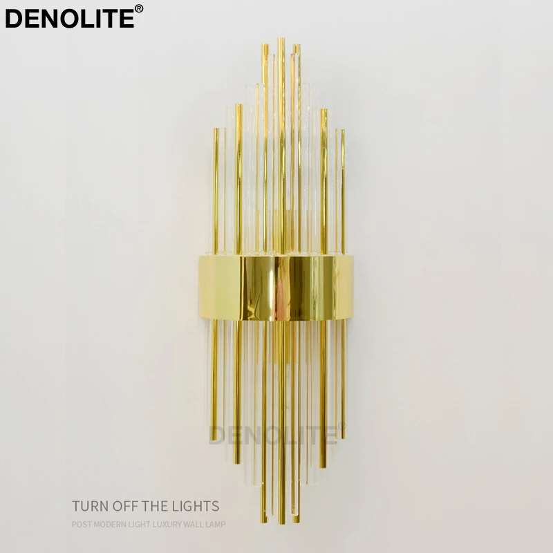 Новый Хрустальный настенный светильник DENOLITE из нержавеющей стали W22 * H60 см