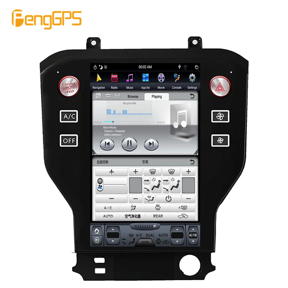 Tesla screen Android PX6 For Ford Mustang 2015 - 2019 Car Multimedia player Stereo Radio DSP CARPLAY GPS Navigation Head unit