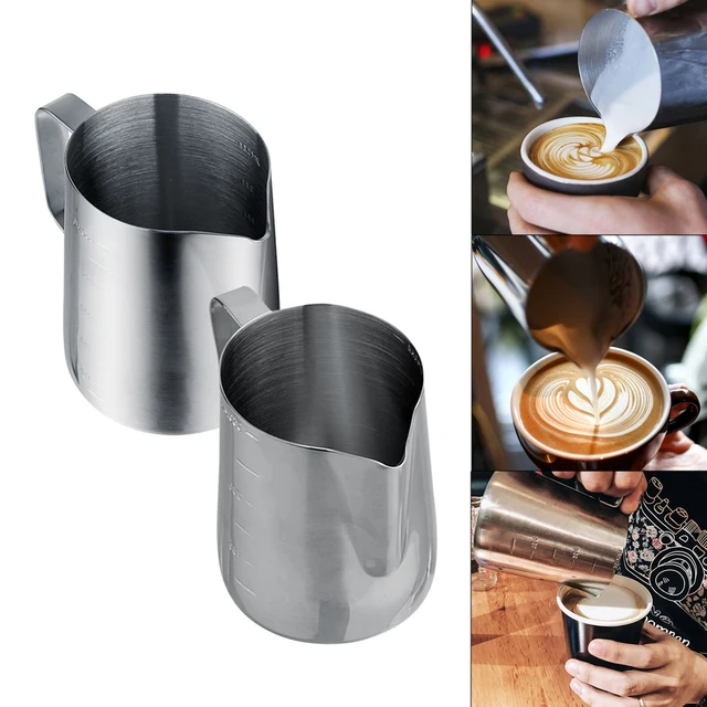 Cheap 350ml/600ml Stainless Steel Espresso Coffee Milk Cup Mugs Caneca Thermo Frothing Pitcher for Barista Latte Coffee Art Craft