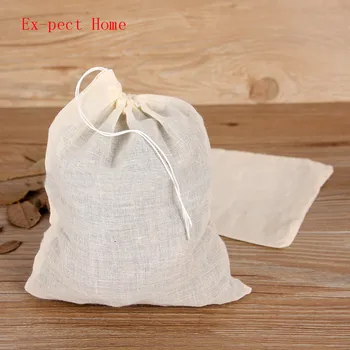 

1000pcs NEW Cotton Muslin Drawstring Strainer Tea Spice Fruit Juice Food Separate Filter Bag For Drinking Tea Tools