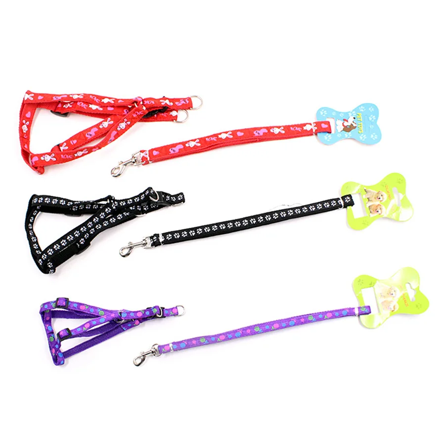 New Nylon Pet Leashes Cat Doggie Puppy Lead Harness Belt Traction Print