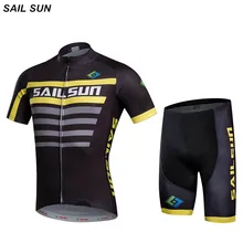 Солнце Велоспорт Джерси Костюмы комплекты Для мужчин короткий рукав велосипед Команда горных велосипедистов гонки открытый черный спортивный быстрый сухой велосипед Костюмы