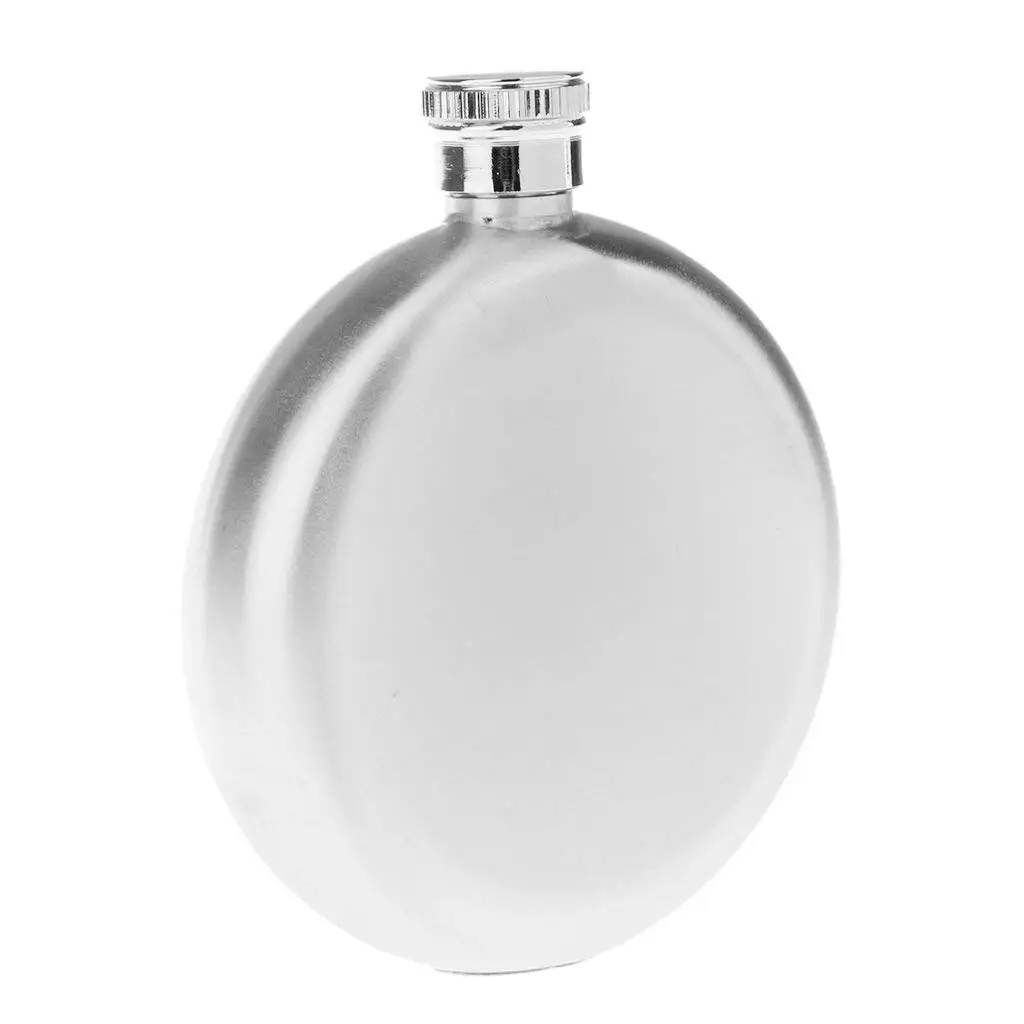

5 oz. Round Portable Stainless Steel Hip Flask Liquor Bottle Russia Silver