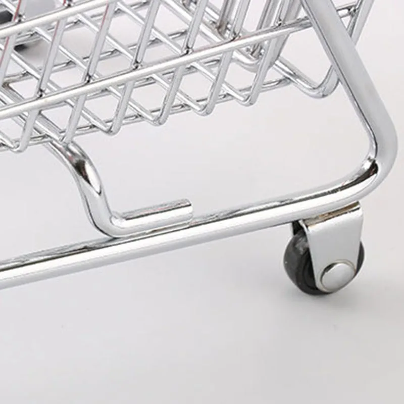 Mini Simulation Small Supermarket Shopping Cart Children Handcart Beauty Egg Tray Makeup Storage Desktop Ornaments Posing Props
