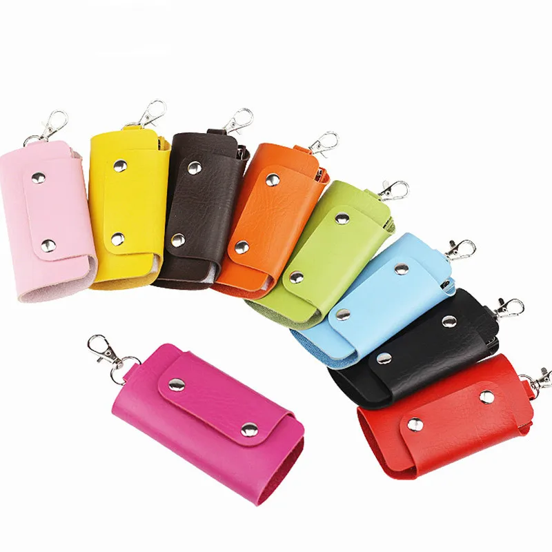 

Multifunctional Key Wallets Unisex PU Leather Car Key Bag Men's Women's Waist Key Chain Simple Creative Vintage Key Package