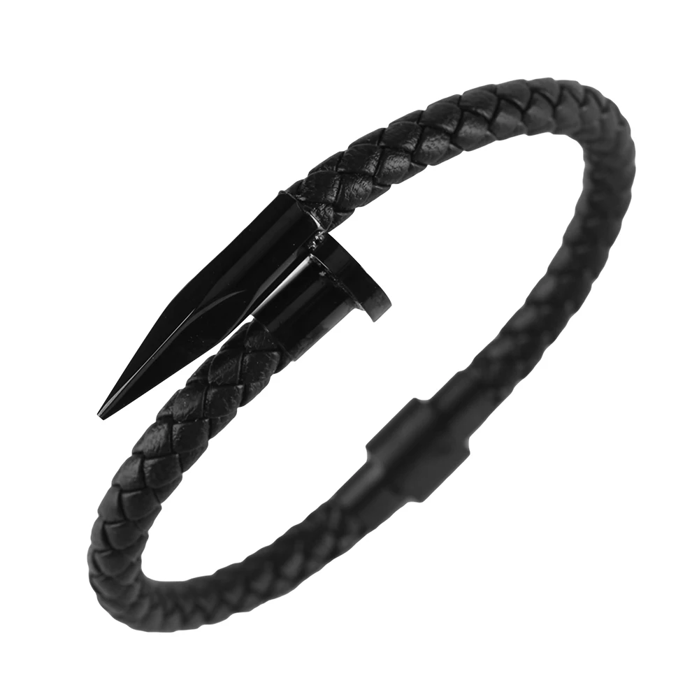 

Men's Bracelet Hand Woven Bangle Bullet Punk Style Cool Creative Gift for Male Simple Stainless Steel Bangles New Fashion Arrive