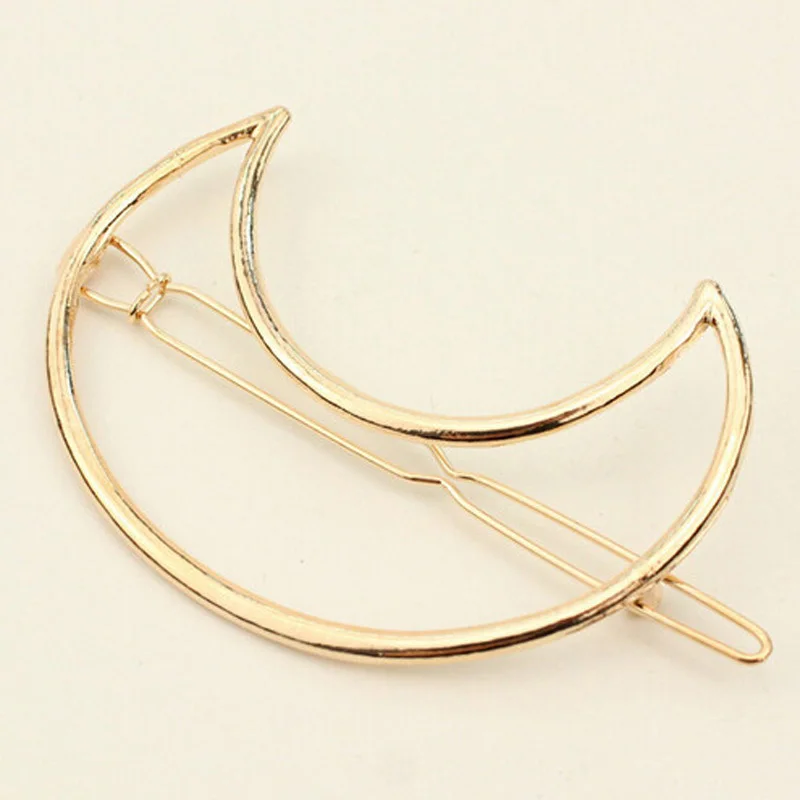 

Lot 12Pcs Punk Hollow Out Moon Barrettes Hair Clip Hairpin Clamps Gold Tone Fashion Hair Accessories