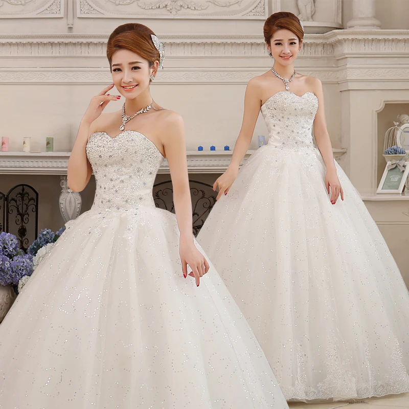 

Strapless Wedding Dress Large Size High Quality Bridal Gown Real Photo Taken By Mobile Phone Only One Piece In Store Sell Cheap