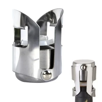 

Good sale 1pc Portable Stainless Latches and Silicone Sealer Champagne Sparkling Wine Bottle Stopper Sealer Bar Wine Plug
