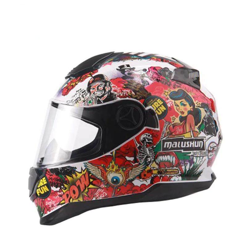 

Summer season women new arrival full face motorcycle helmet double visor with inner sun visor Casco Motorbike capacete