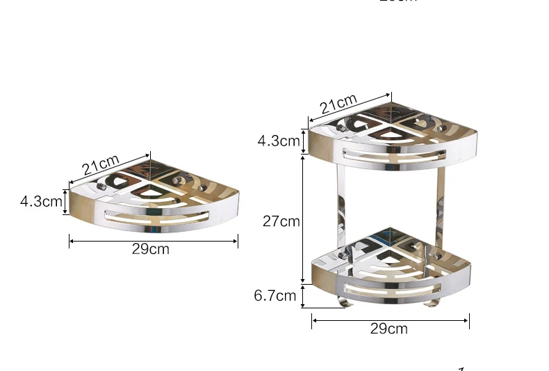 Полки для ванной комнаты из нержавеющей стали 2 яруса угловая полка для душа Caddy хранение шампунь корзина настенная кухня угловой липкий