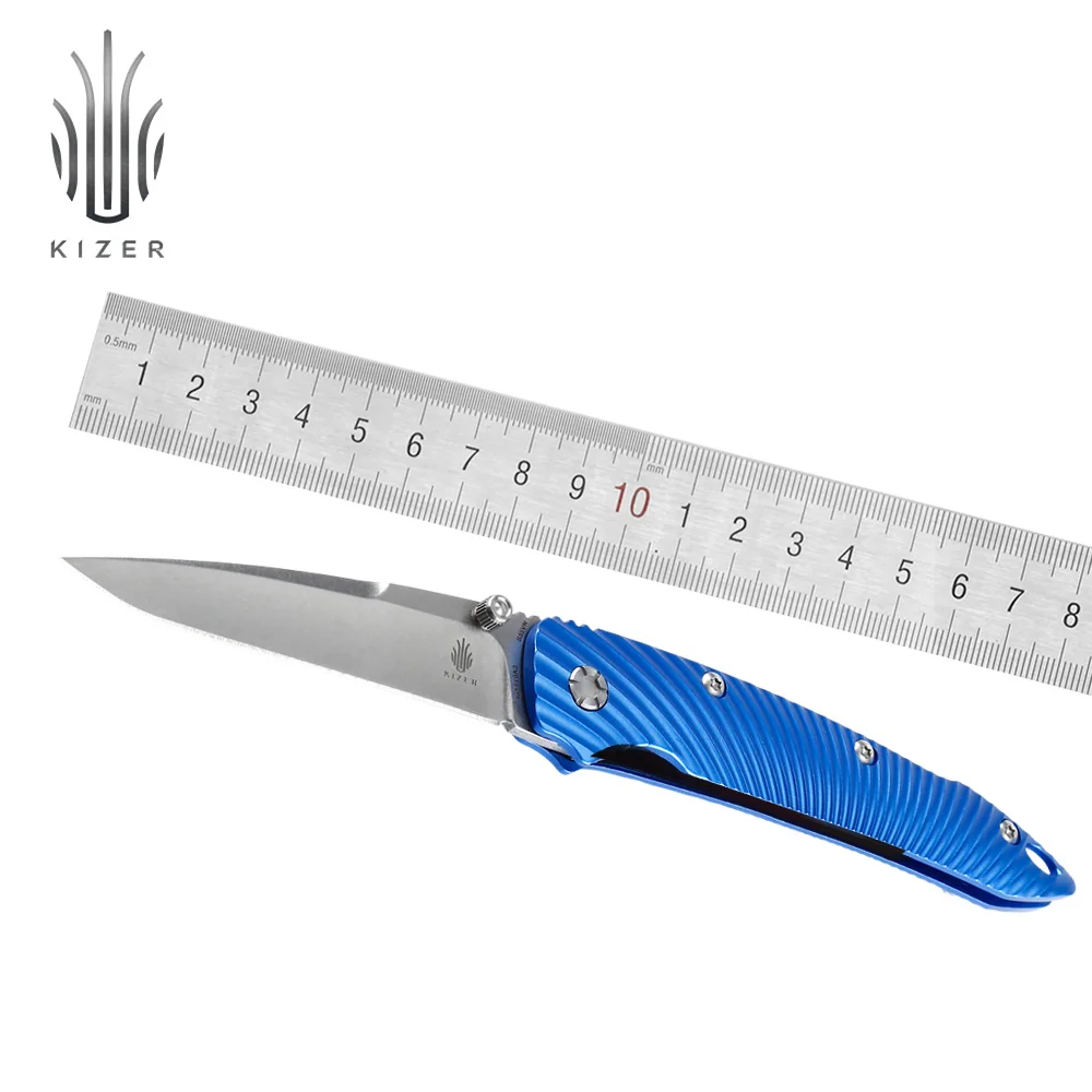 

Kizer knife hunting tactical knife KI4419A2 Aluminum handle high quality survival knife useful edc hand tool