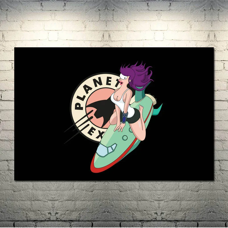 Futurama мультфильм аниме искусство шелк Холст плакат 13x20 24x36 дюймов настенные панно-001 - Цвет: picture 7