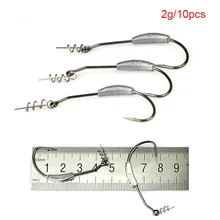 10 шт. этилированный заостренный Кривошип крючок Приманка с фиксатором 2 г 2,5 г 3 г 5,25 г 7 г пружинный замок крючки для игл B2Cshop