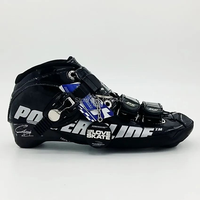 Powerslide C6, профессиональные скоростные коньки, обувь из углеродного волокна, роликовые коньки для взрослых, детские ботинки, роликовые коньки для женщин и мужчин