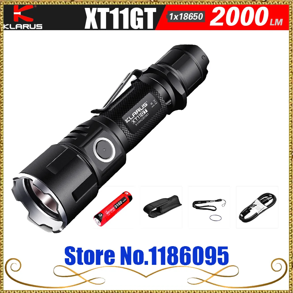 KLARUS XT11GT новейший CREE XHP35 HD E4 LED 2000 люмен тактический фонарик USB зарядка от 3100 мАч 18650