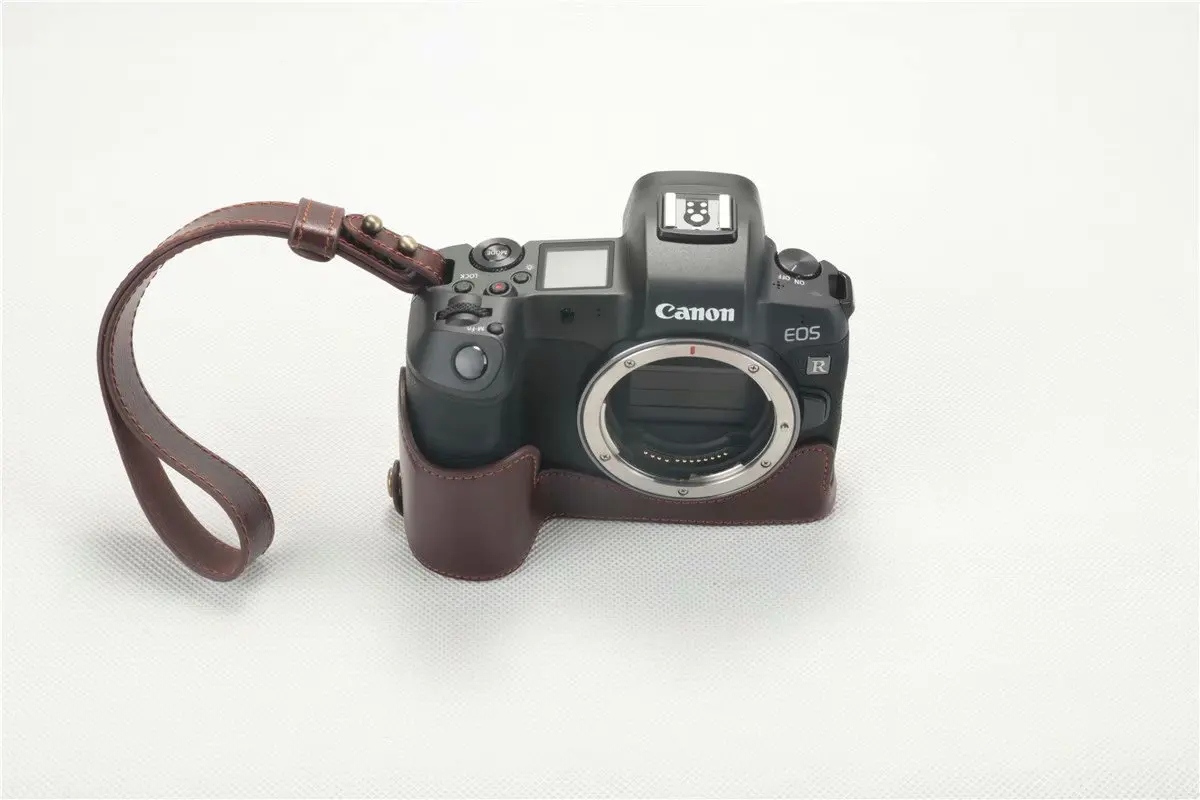 Чехол для камеры из натуральной кожи, наполовину чехол на запястье для Canon EOS R, чехол для камеры