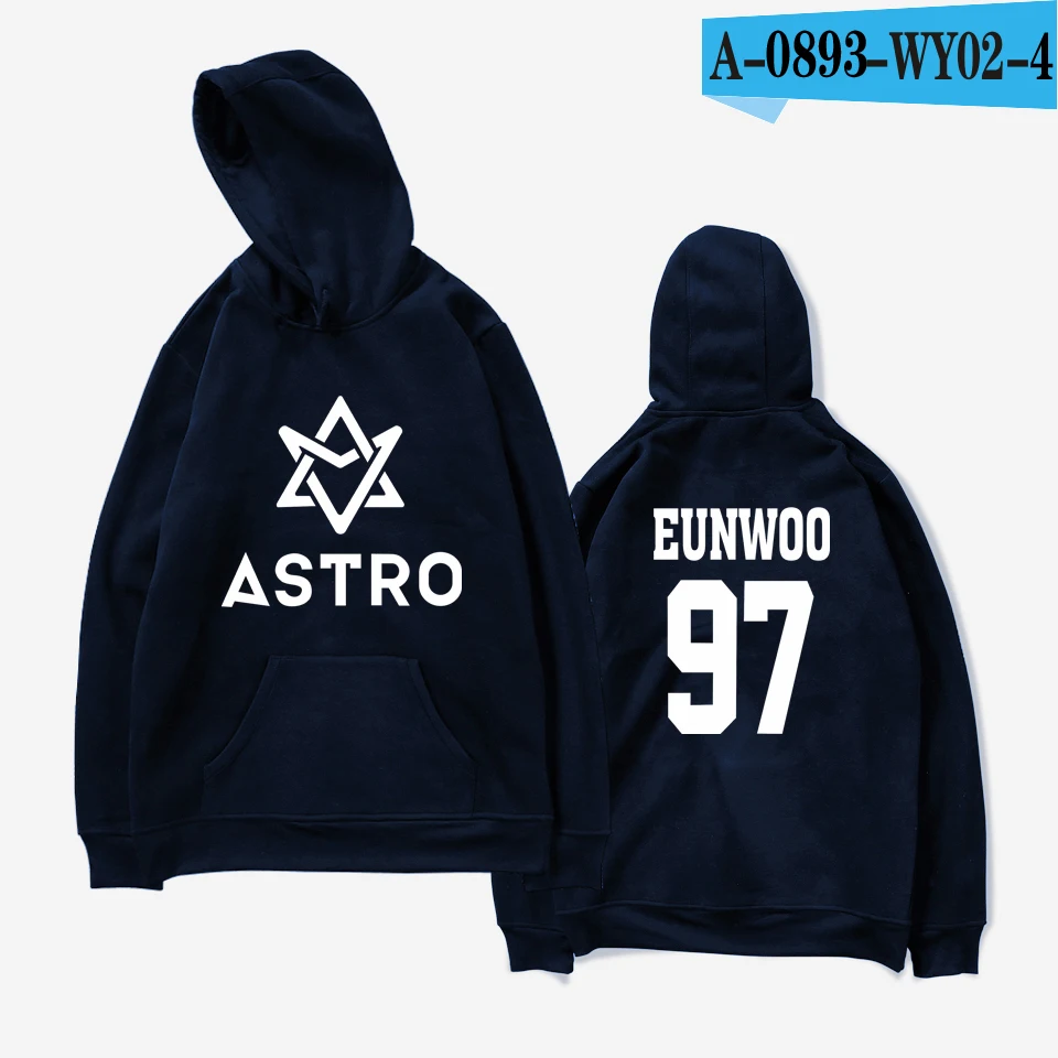 Frdun Tommy Kpop ASTRO Hoodies Moletom STAR Group Spring Women/Men Harajuku Sweatshirt Casual Hoodie Men/Women Clothing - Цвет: navy blue