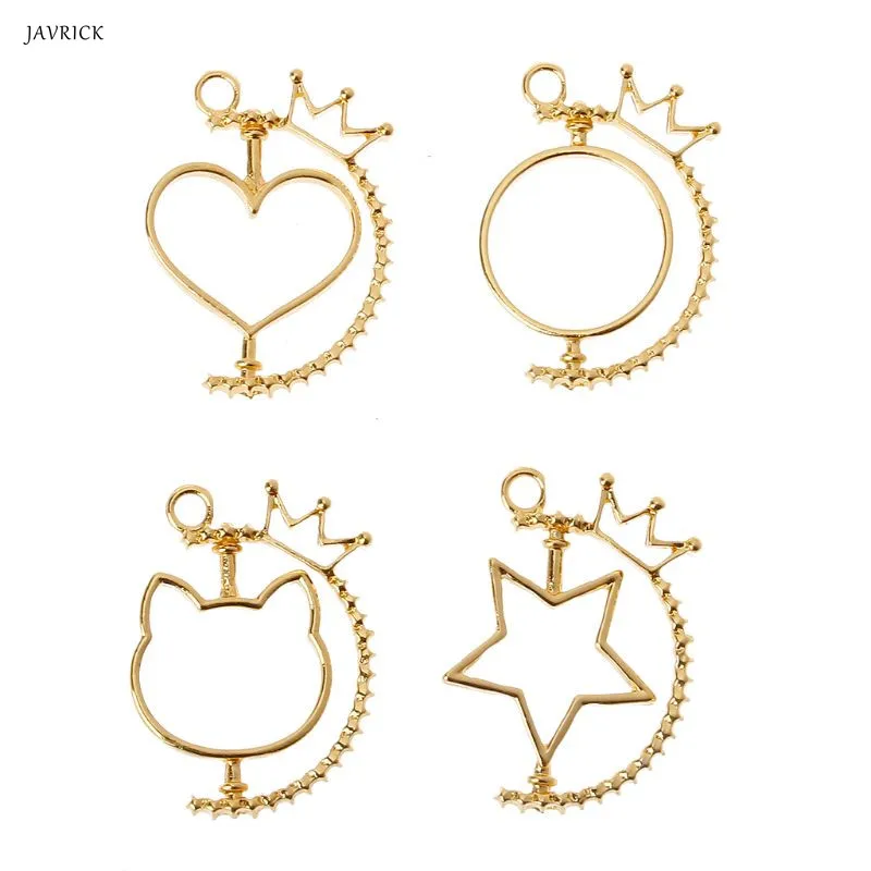 

Rotating Flame UV Resin DIY Keychain Pendant Open Bezel Charm Setting Jewelry Making