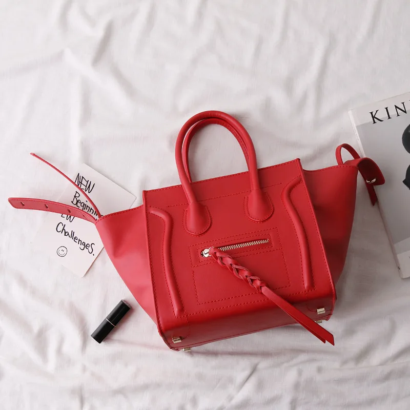 European and American style fashion brand luxury handbags women bags designer smiley shape Genuine Leather women bag