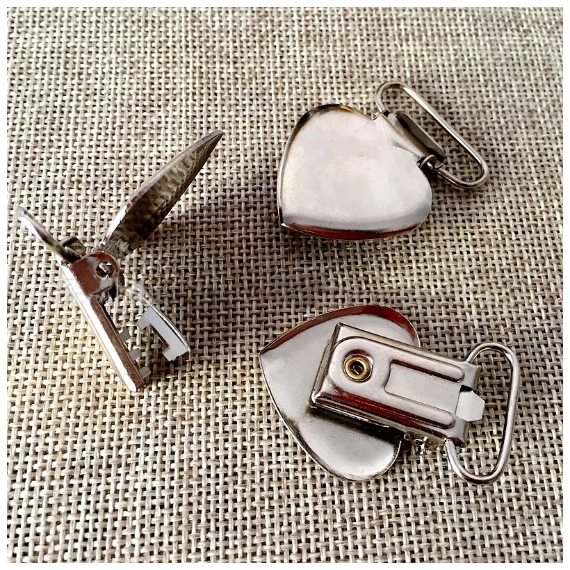 25-Heart Shaped дюймов 1 inch Iron Suspender Clips-с прямоугольными вставками