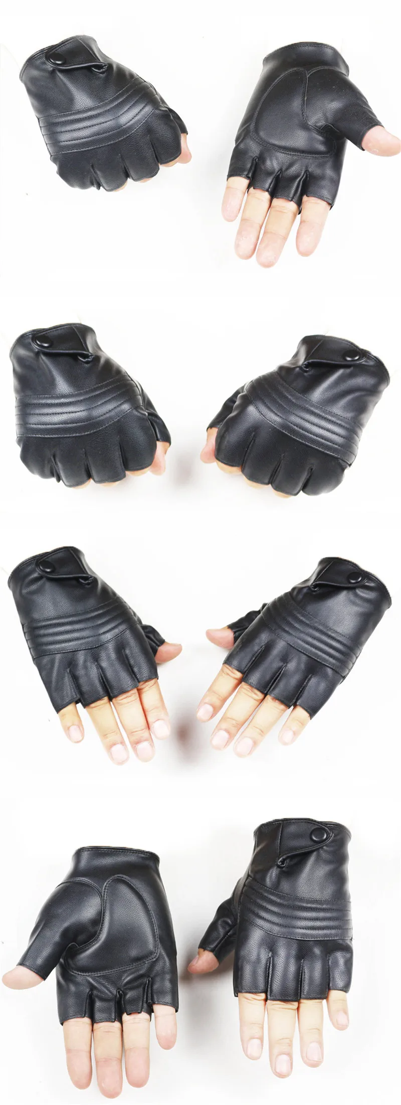 WarBLade новые стильные мужские кожаные перчатки для вождения, Перчатки для фитнеса, тактические перчатки с полупальцами, черные Guantes Luva R223