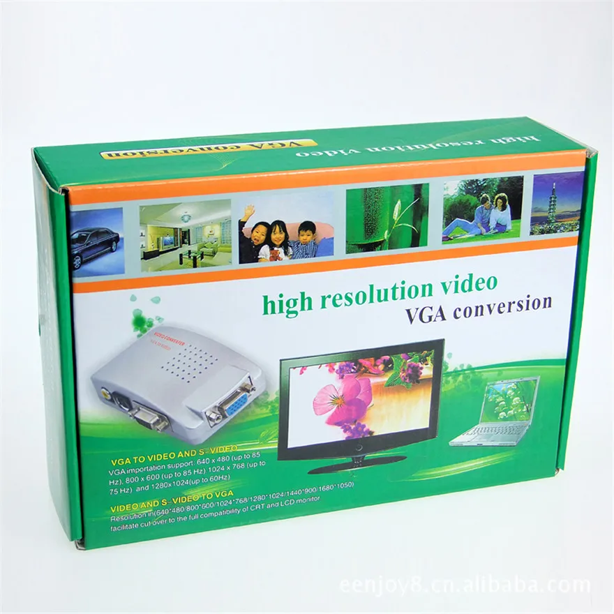 100 комплект AV S Video BNC / RCA Композитный видео в ПК ноутбук VGA ТВ конвертер адаптер