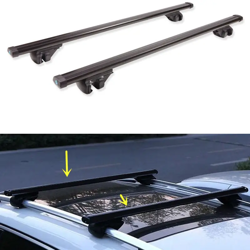 

For Toyota Sequoia 2001-2016 2pcs Black Cross Bar Roof Cargo Luggage Rack