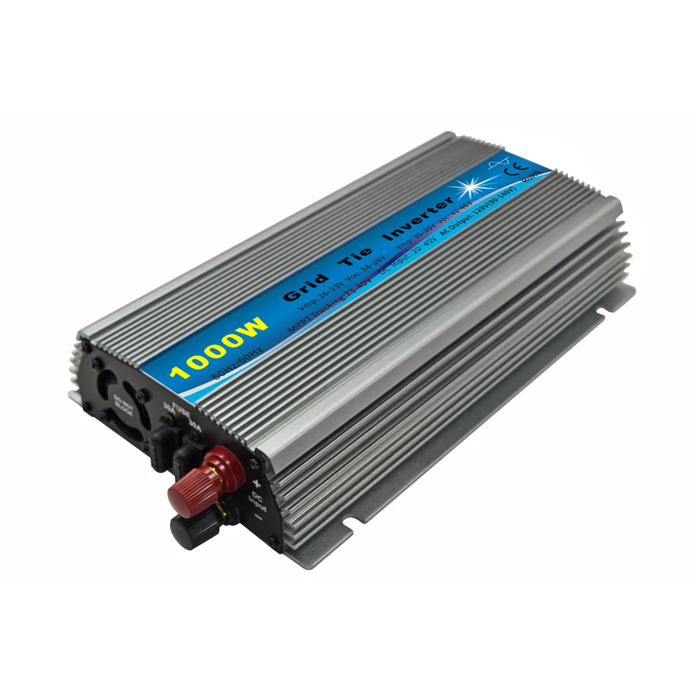 

MPPT Function 1000W Grid Tie Inverter 20-45VDC Input to 110VAC or 220VAC Output Pure Sine Wave Micro On Grid Tie Inverter 1000W