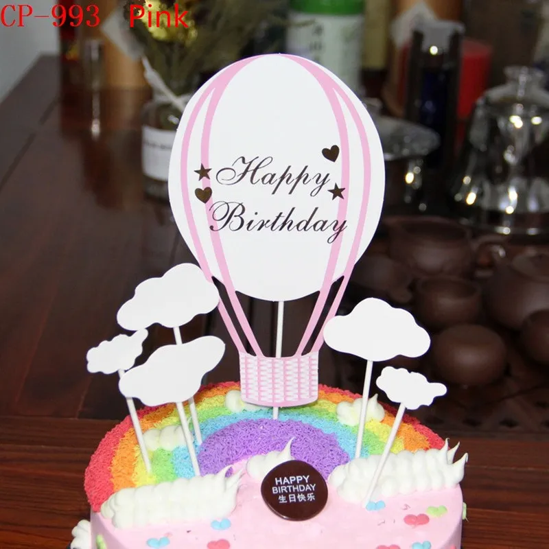 ONE TO FORU 6 шт. Беби Шауэр детский сувенир с днем рождения горячий воздух Надувное облако торт Топпер - Цвет: CT-510-Pink