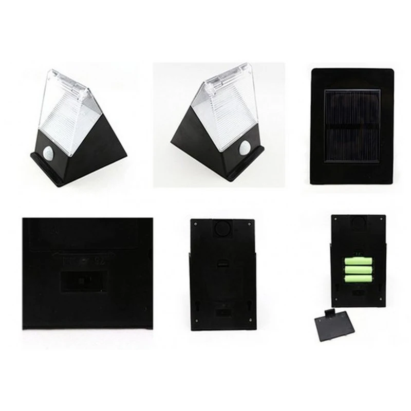 Hi-Lumix Triangle 12Leds solar led wall light PIR motion sensor IP45 Waterproof outdoor lamp Wireless White light Garden,Fence
