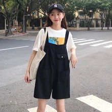 Женская одежда, однотонный Свободный комбинезон, джинсы для женщин, весна-лето, широкие штаны, Новинка harajuku BF ulzzang, корейский стиль