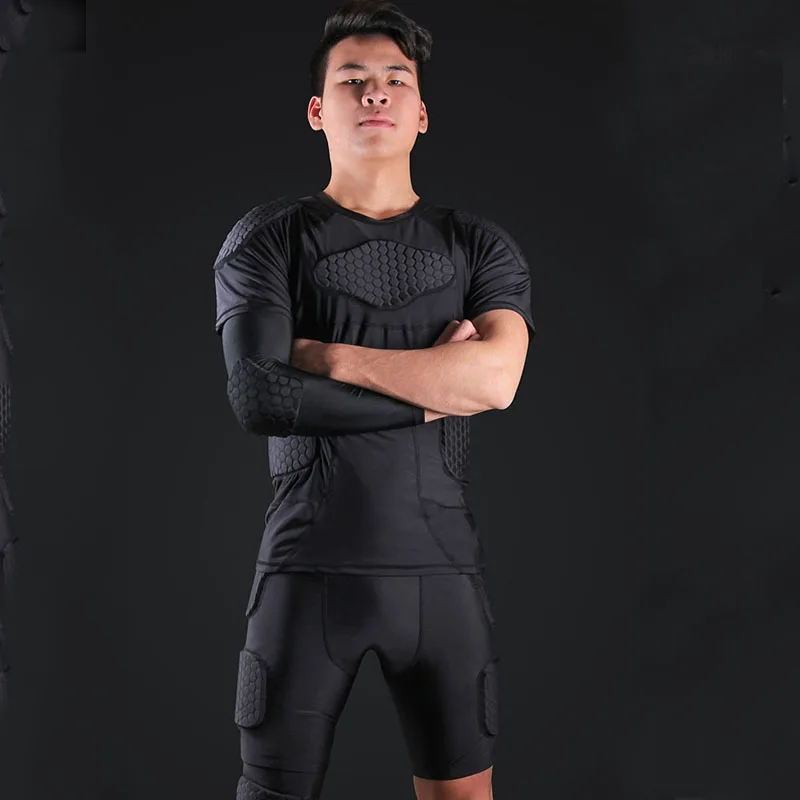 قمصان قصيرة الأكمام كرة القدم كرة السلة هوكي صدرية تدريب الرياضة طفح الحرس ضغط مبطن واقية قميص قمصان قصيرة الأكمام كرة القدم كرة السلة هوكي صدرية تدريب الرياضة طفح الحرس ضغط مبطن واقية قميص