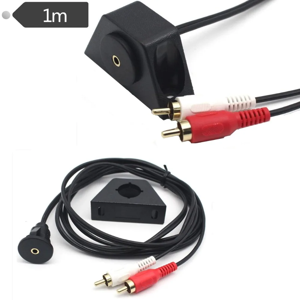 MP3 AUX input flush mount 2RCA phono to female 3.5mm jack extension ...