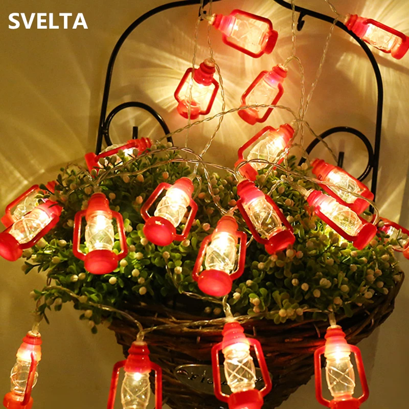 SVELTA 20Bulbs Retro Garland LED Lantern String Lights Gerlyanda Battery Powered Fairy Lights Holiday Party Outdoor Decoration SVELTA 20Bulbs Retro Garland LED Lantern String Lights Gerlyanda Battery Powered Fairy Lights Holiday Party Outdoor Decoration