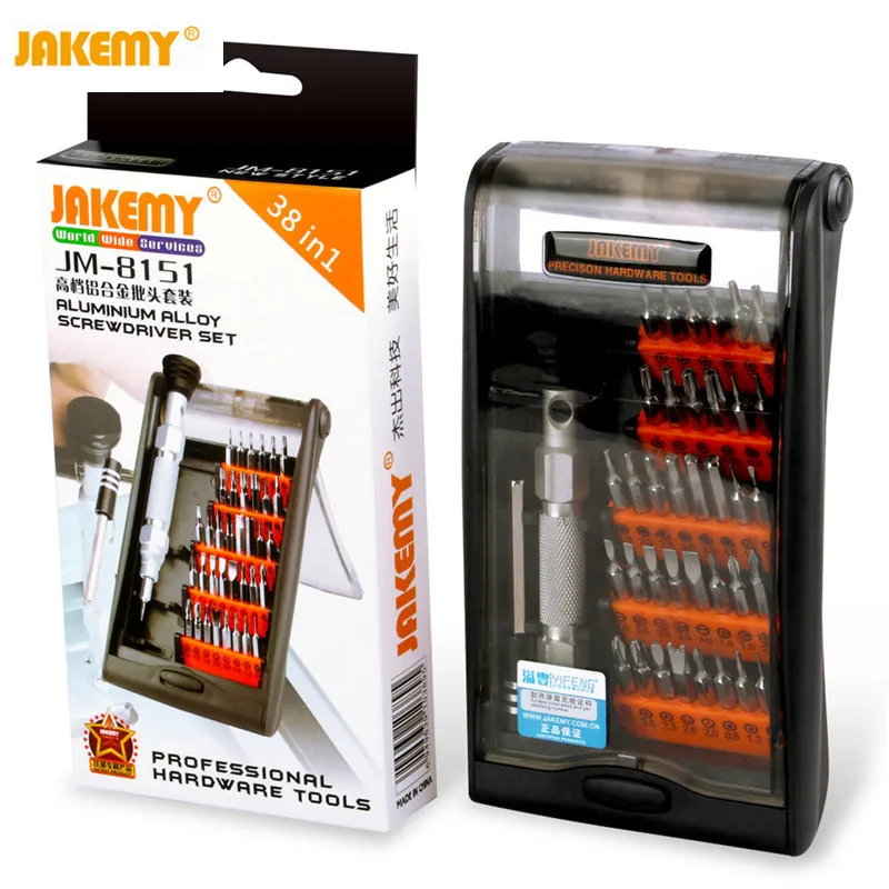 

JAKEMY JM-8151 38 in 1 Portable Precision Mini Screwdriver Set bits Hand Tools Multifunction Tablet PC Phone Repair Tool Kit